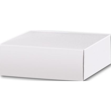 White Gift Box Lids, 4 x 4 x 1 1/2"