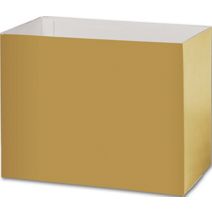 Metallic Gold Gift Basket Boxes, 8 1/4x4 3/4x6 1/4"