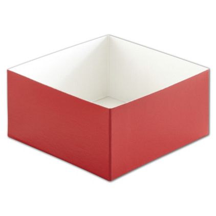 Red Hi-Wall Gift Box Bottoms, 6 x 6 x 3"