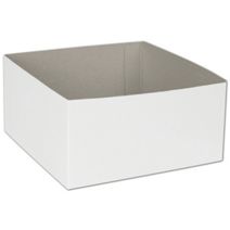 White Hi-Wall Gift Box Bottoms, 6 x 6 x 3"