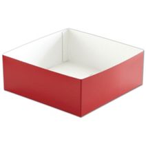 Red Hi-Wall Gift Box Bottoms, 8 x 8 x 3"