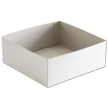 White Hi-Wall Gift Box Bottoms, 8 x 8 x 3"