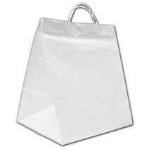 White High-Density Poly Food Service Shoppers, 12x10x14"