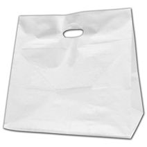 White High-Density Poly Food Service Shoppers, 14x10x14"