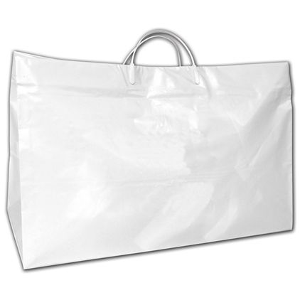 White High-Density Poly Food Service Shoppers, 19x10x12"