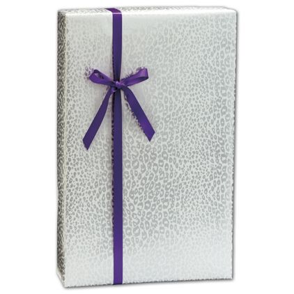 Silver Cheetah Gift Wrap, 24" x 100'