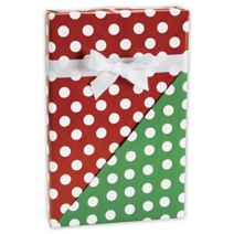 Christmas Polka Dot Reversible Gift Wrap, 24" x 417'
