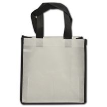 Black and White Non-Woven Shoppers, 10 x 5 x 10"