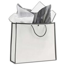White/Grey Euro-Style Non-Woven Bags, 14 x 4 1/2 x 12"