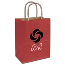 Printed Red Varnish Stripe Shoppers, 8 1/4x4 3/4x10 1/2"