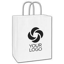 Printed White Paper Shoppers Bistro, 10x6 3/4x11 3/4"