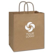 Printed Recycled Kraft Paper Shoppers Bistro