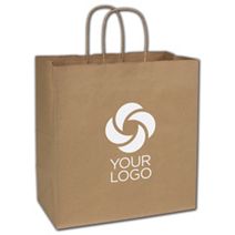 Printed Recycled Kraft Paper Shoppers Star, 13x7x13"