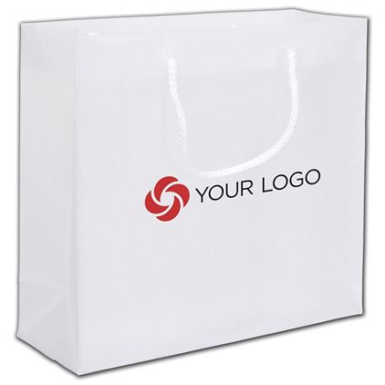 Printed Clear Frosted Euro-Totes, 12 x 4 1/2 x 10"