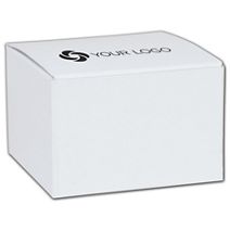 Printed White One-Piece Gift Boxes, 3x3x2"