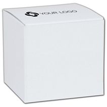 Printed White One-Piece Gift Boxes, 3 x 3 x 3"
