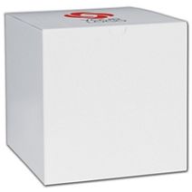Printed White One-Piece Gift Boxes, 6x6x6"