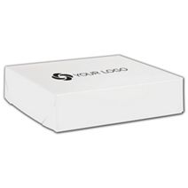 Printed White Two-Piece Gift Boxes, 8 x 8 x 2"