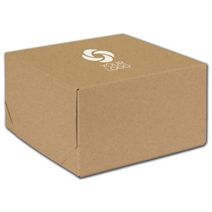 Printed Natural Kraft Two-Piece Expandable Boxes, 9x9x5"