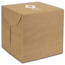 Printed Natural Kraft Two-Piece Expandable Boxes, 9x9x9"