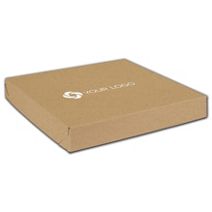 Printed Natural Kraft Two-Piece Expandable Boxes, 14x14x2"