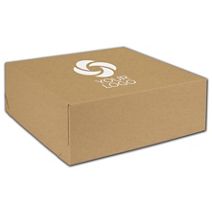 Printed Natural Kraft Two-Piece Expandable Boxes, 14x14x5"