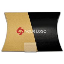 Printed Kraft and Black Corrugated Pillow Boxes, 9x2x12"