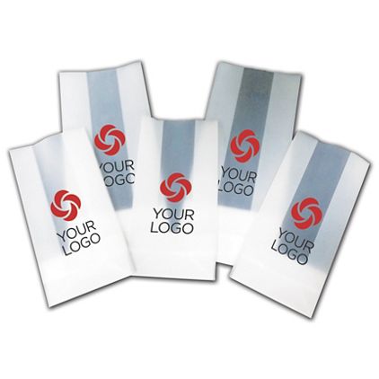 Printed Clear Frosted Poly Gift Bags, 3 1/2 x 2 x 7"