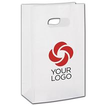 Printed Clear Frosted Die-Cut Bags, 7 x 3 1/2 x 10 1/2"
