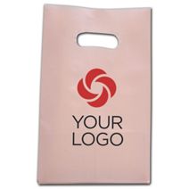 Printed Light Pink Frosted Die-Cut Shoppers 7x3 1/2x10 1/2