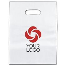Printed Clear Frosted Die-Cut Merchandise Bags, 9 x 12"