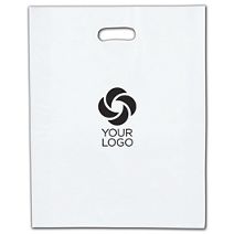 Printed Clear Frosted Die-Cut Merchandise Bags, 12 x 15"