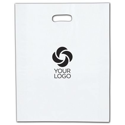 Printed Clear Frosted Die-Cut Merchandise Bags, 12 x 15"