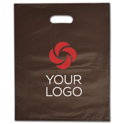 Printed Espresso Frosted Die-Cut Merchandise Bags, 12x15"