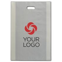 Printed Ivory Frosted Die-Cut Shoppers, 14 x 3 x 21"
