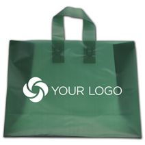 Printed Evergreen Frosted Flex-Loop Shoppers, 16 x 6 x 12"