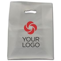 Printed Clear Frosted Die-Cut Handle Shoppers, 10x5x13"