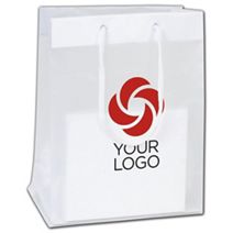 Printed Clear Frosted Euro-Totes, 8 x 5 x 10"