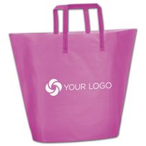 Printed Hot Pink Frosted High-Density Trapezoid Shoppers