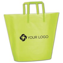 Printed Lime Frosted High-Density Trapezoid Shoppers