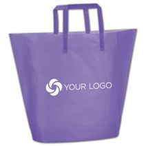 Printed Purple Frosted High-Density Trapezoid Shoppers