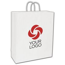 Printed White Paper Shoppers Queen, 16x6x19"