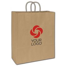 Printed Recycled Kraft Paper Shoppers Queen, 16x6x19"