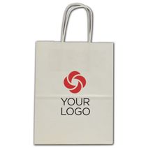 Printed White Crystal Cote Shoppers, 8 x 4 1/2 x 10 1/4"