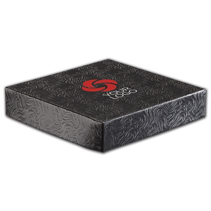 Printed Black Swirl Hi-Wall Gift Box Lids, 6 x 6"