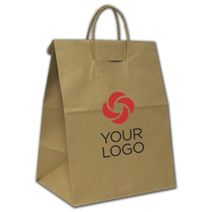 Printed Recycled Kraft Load and Fold Paper Shoppers
