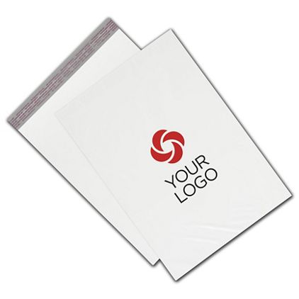 Printed White Poly Mailers, 14 1/2 x 19"