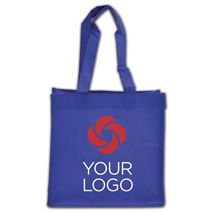 Printed Corporate Blue Non-Woven Shoppers, 10 x 5 x 10"