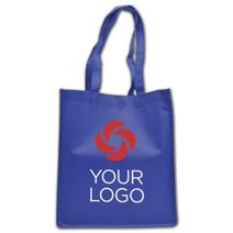 Printed Corporate Blue Non-Woven Shoppers, 13 x 6 x 15"