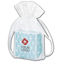 Printed White Frosted Design Poly Pouches, 6 x 2 x 8 3/4"